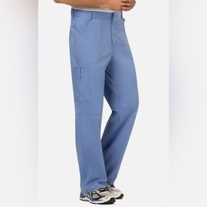 Men's Light Blue Zip Fly Cargo Scrub Pant (Short)